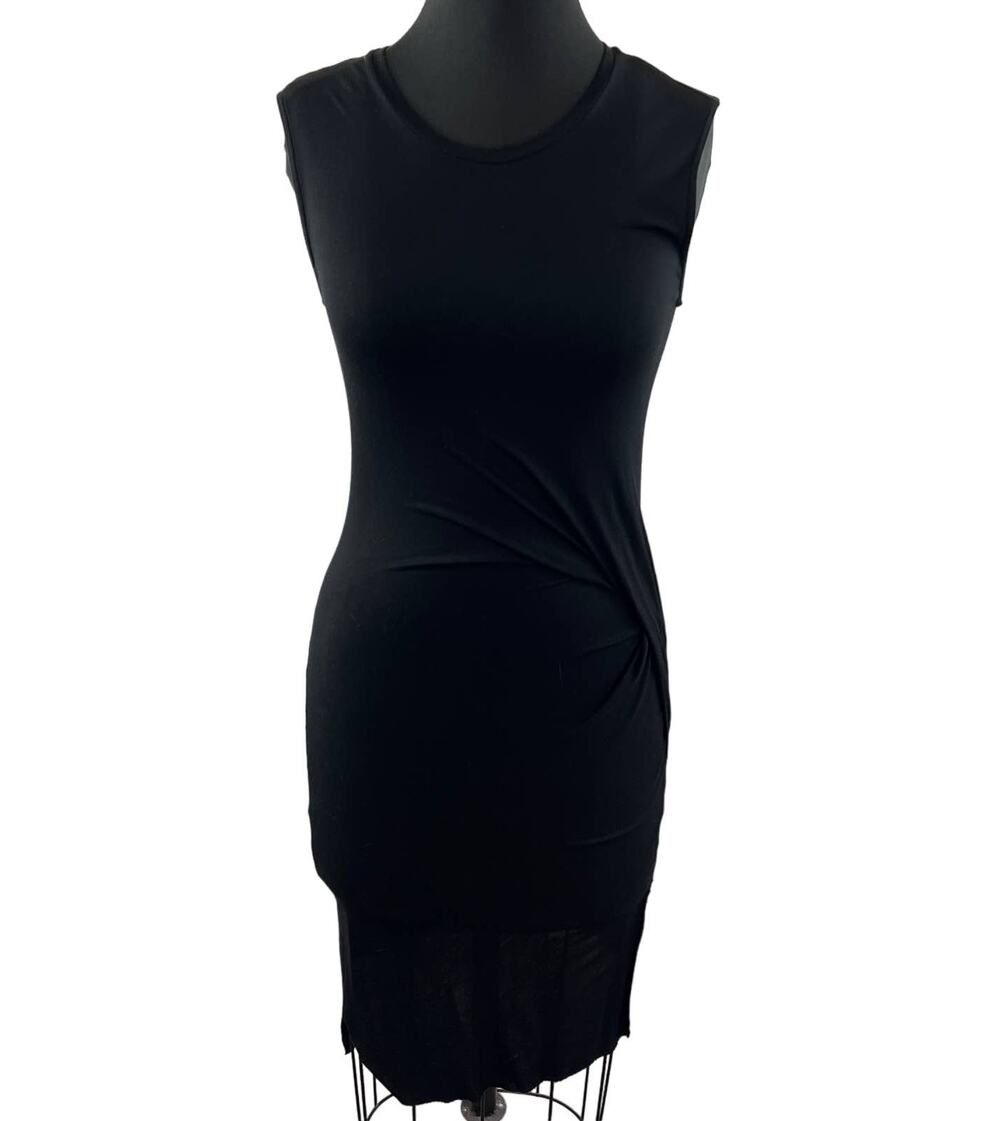 ALLSAINTS Marilla Black Sleeveless Round Neck Twist Side Bodycon Dress Size 2